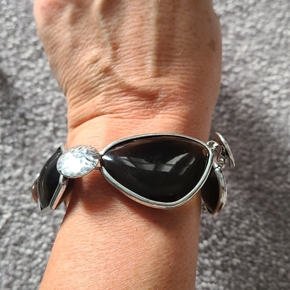 TRÏBE Black & Silver Statement Bracelet NWT - Picture 4 of 5